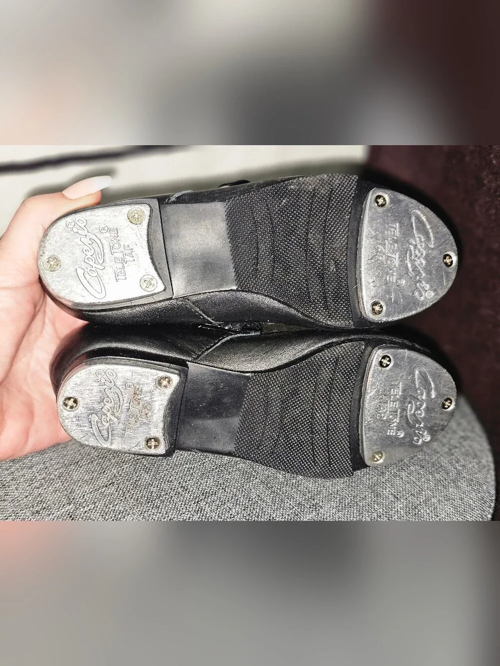 Capezio Black Girls Mary Jane Tele Tone Tap Shoes Sz 10M